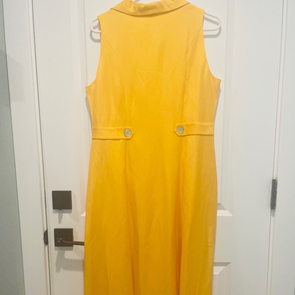 Brand new! NEVER WORN! Coldwater Creek Lemon Yellow Linen Summer Dress! - Picture 2 of 2